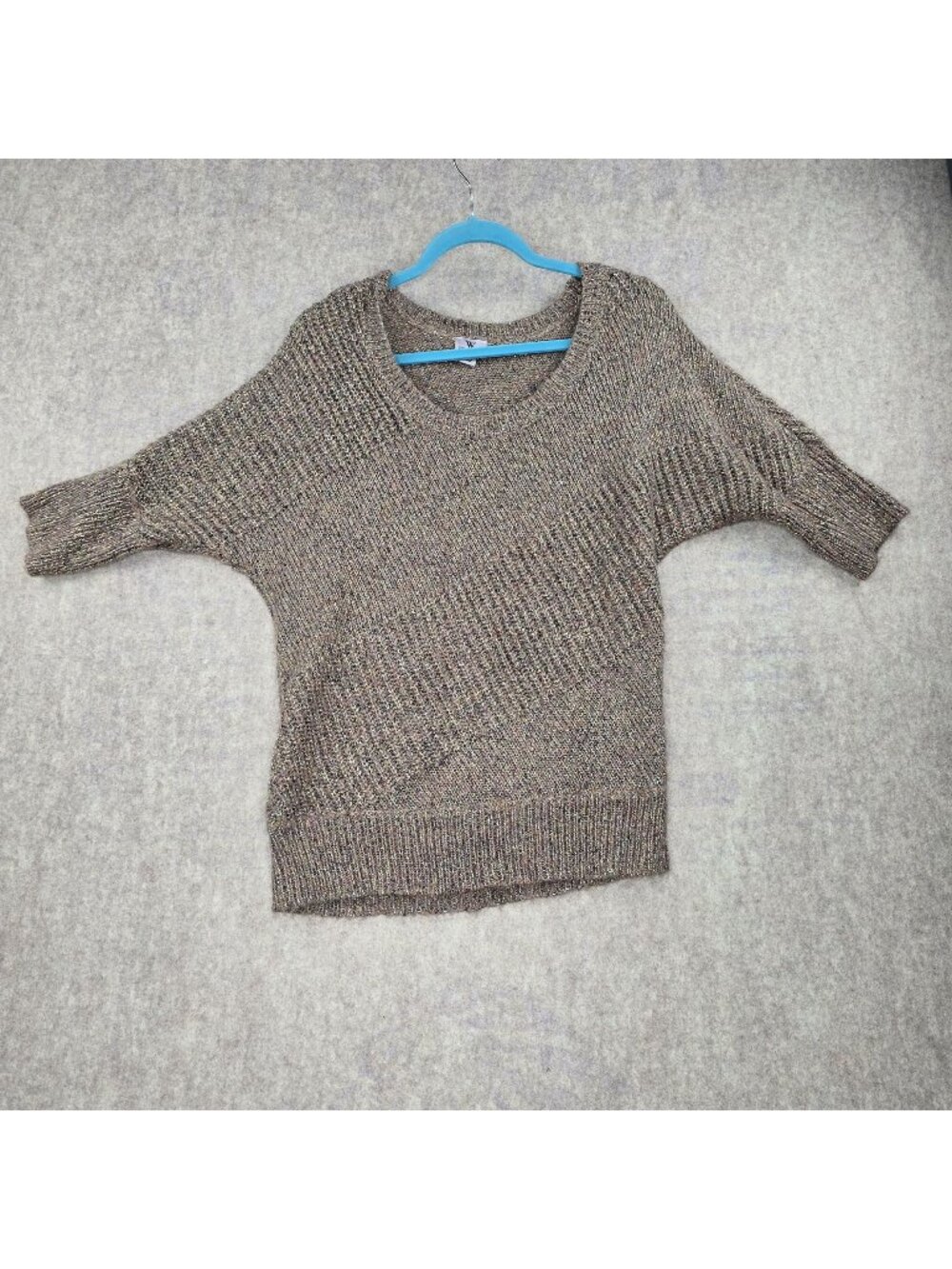 Worthington Metallic Knit Womens Pullover Sweater Medium Brown Acrylic Blend